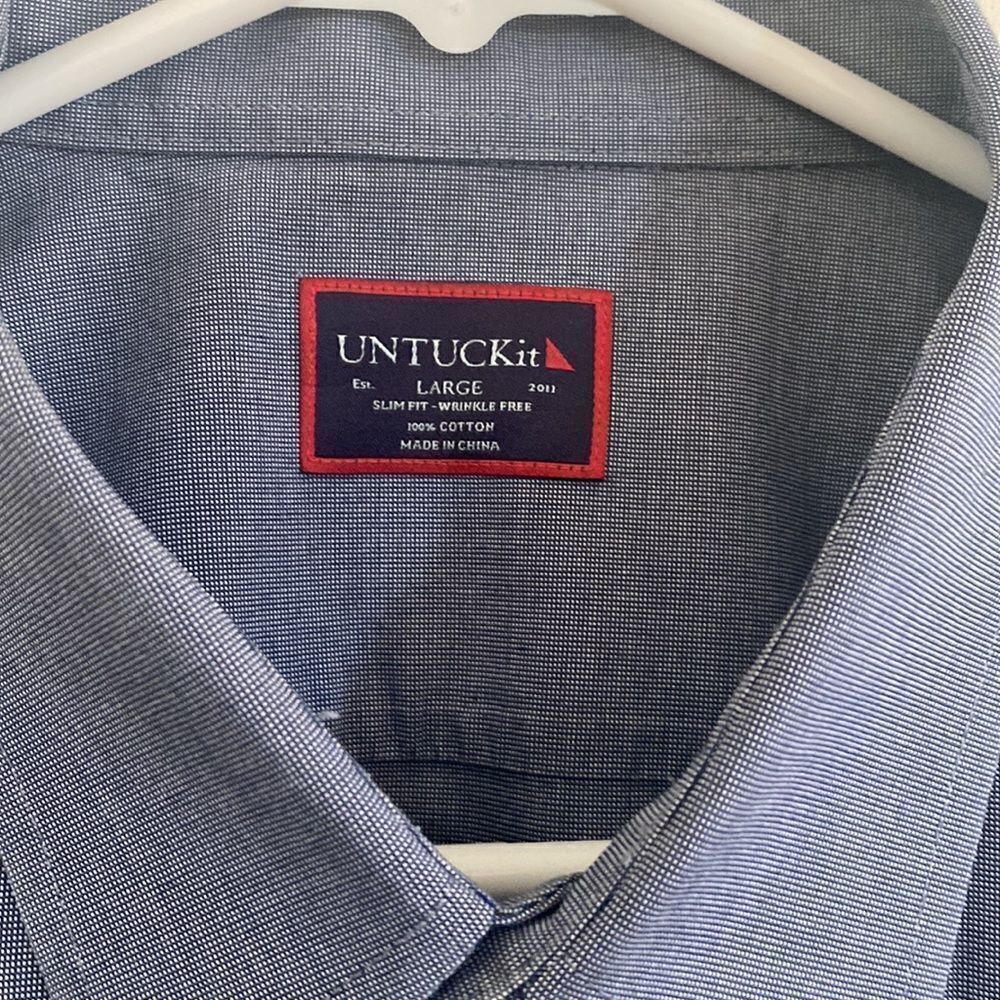 UNTUCKit Men’s Short Sleeves Button Down Shirt Size L - Picture 2 of 3